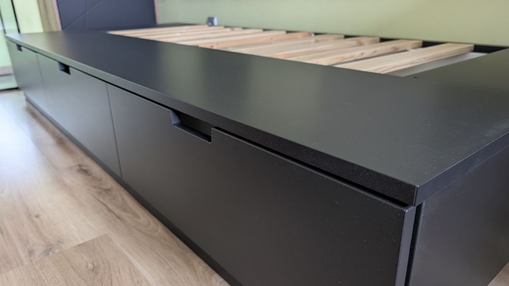 Łóżko Ikea Nordli 90x200 z szufladami + materac gratis