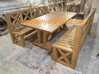 Садовая мебель из дерева (стол, лавочки)