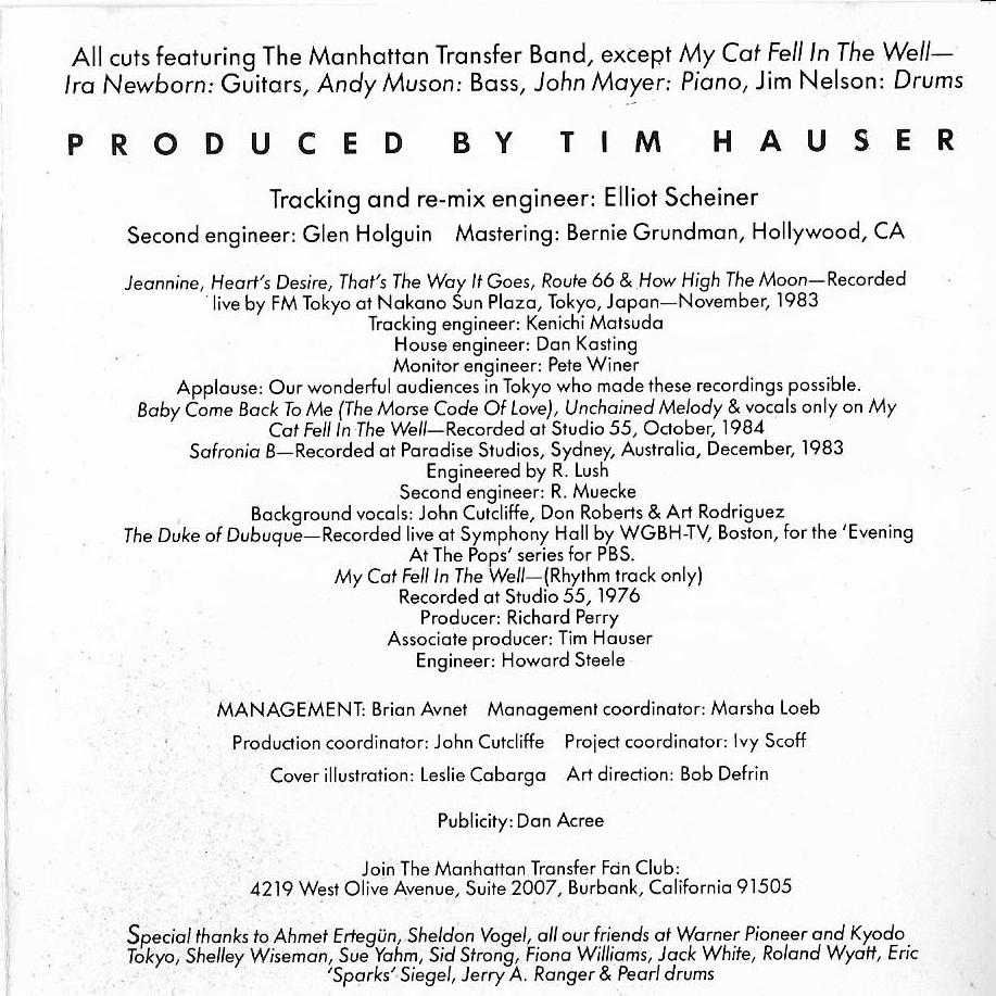 Manhattan Transfer - - - - - Bop Doo Wopp - - - - - CD