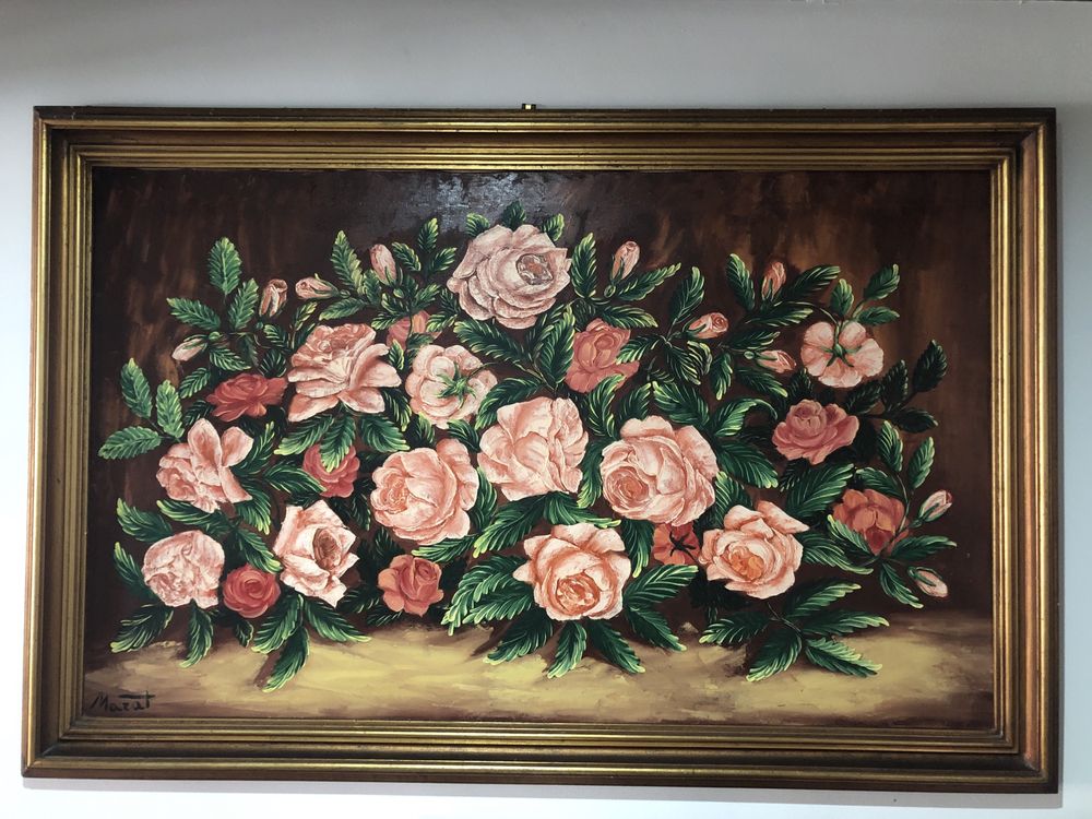 Quadro floral antigo  assinado