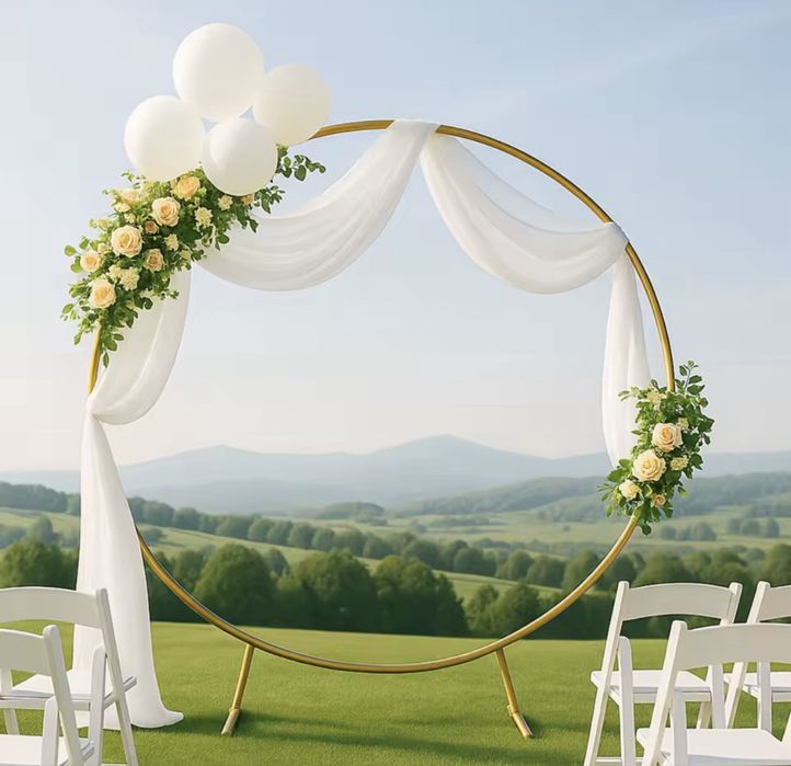 Złote koło łuk stelaż do dekoracji