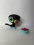 Littlest Pet Shop LPS tukan czarny z miską owoców #1396