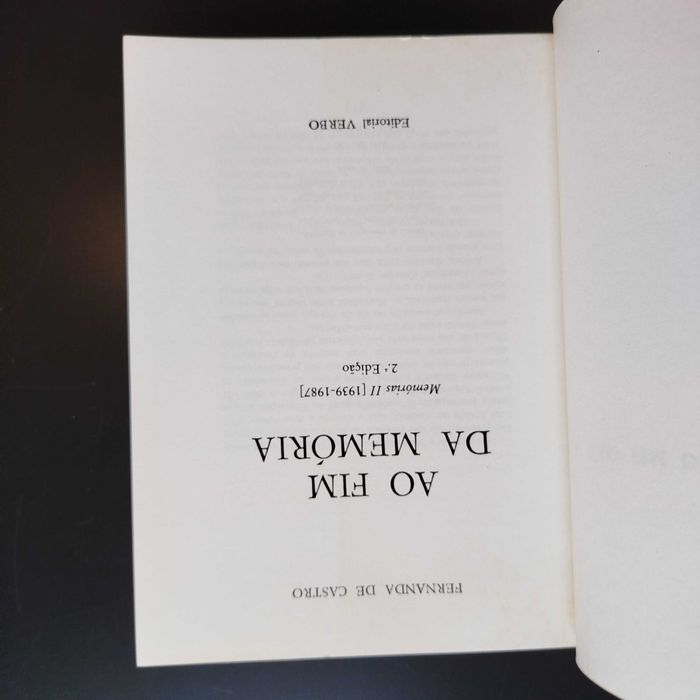 Ao Fim da Memória vol II 1939 / 1987 - Fernanda de Castro