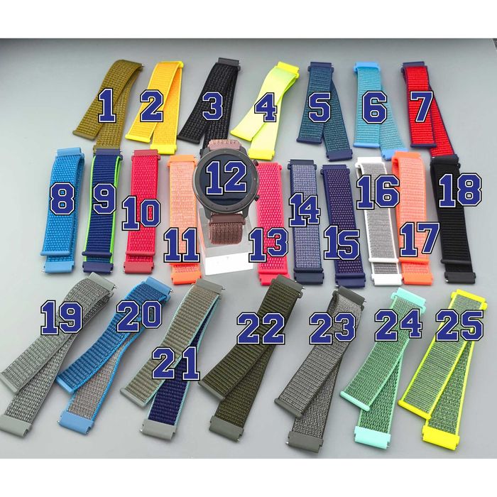 Ремінець нейлоновий липучка 22 мм для смарт годинника, ремешок часов