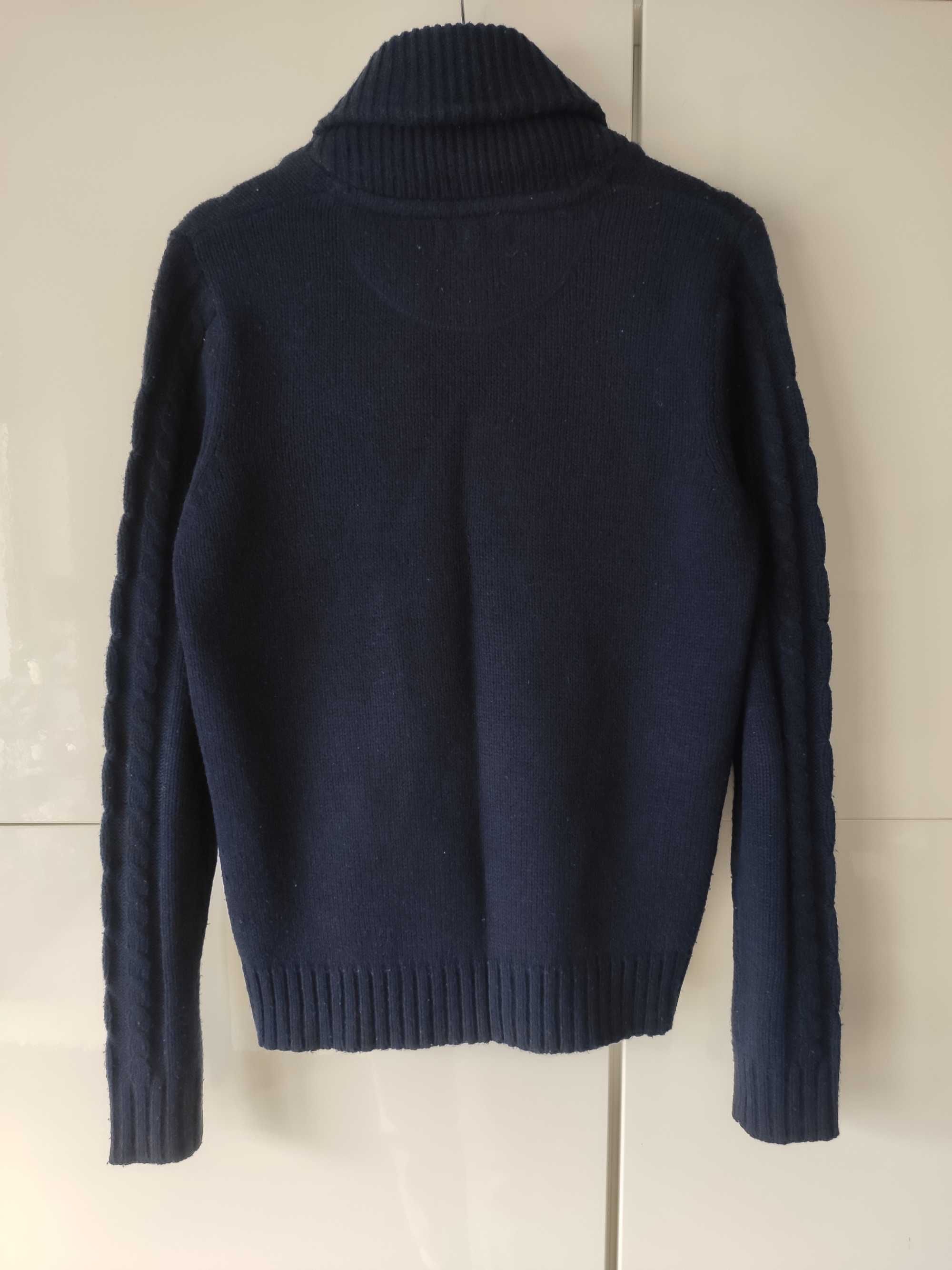 Granatowy sweter męski z domieszką wełny Industrialize rozmiar S