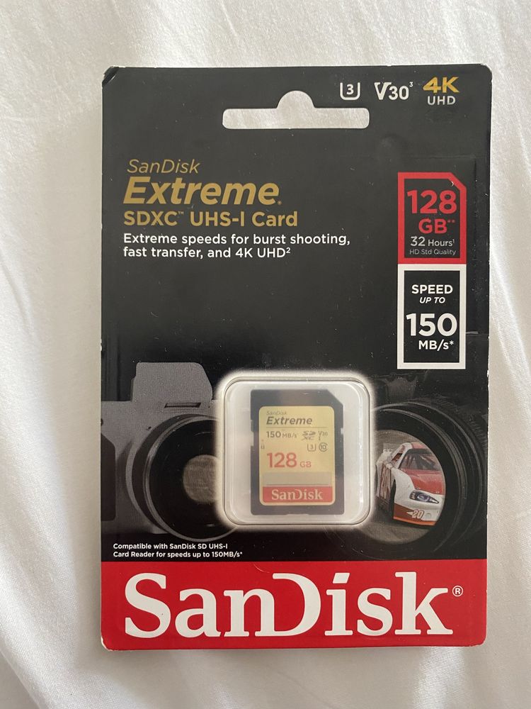 SanDisk 128GB SDXC Extreme zapis 70MB/s odczyt 150MB/s