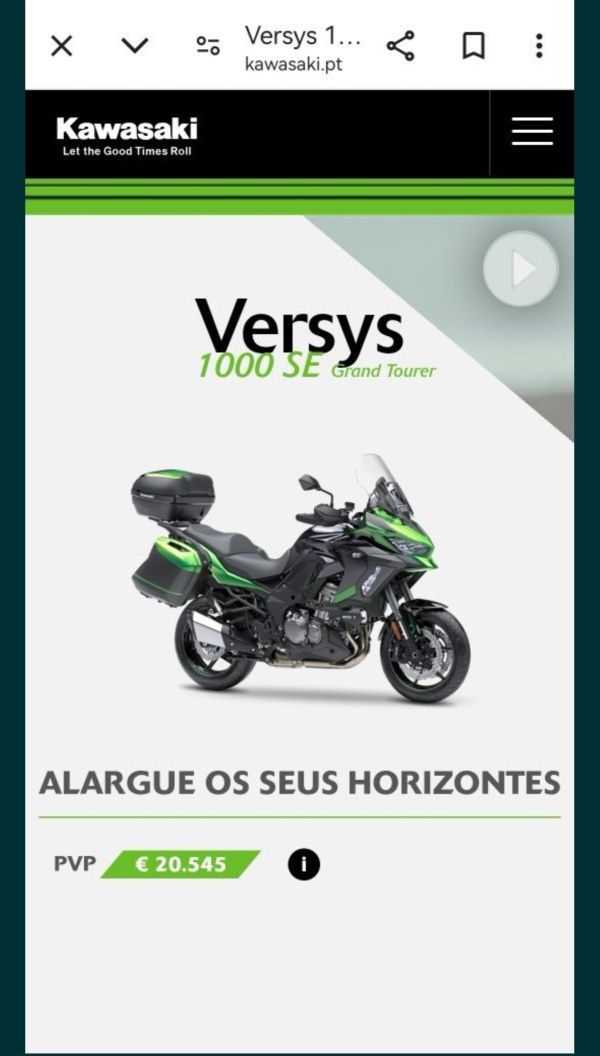Kawazaki Versys GT 1000 Special Edition de 2024 C/Nova /Leia Descrição
