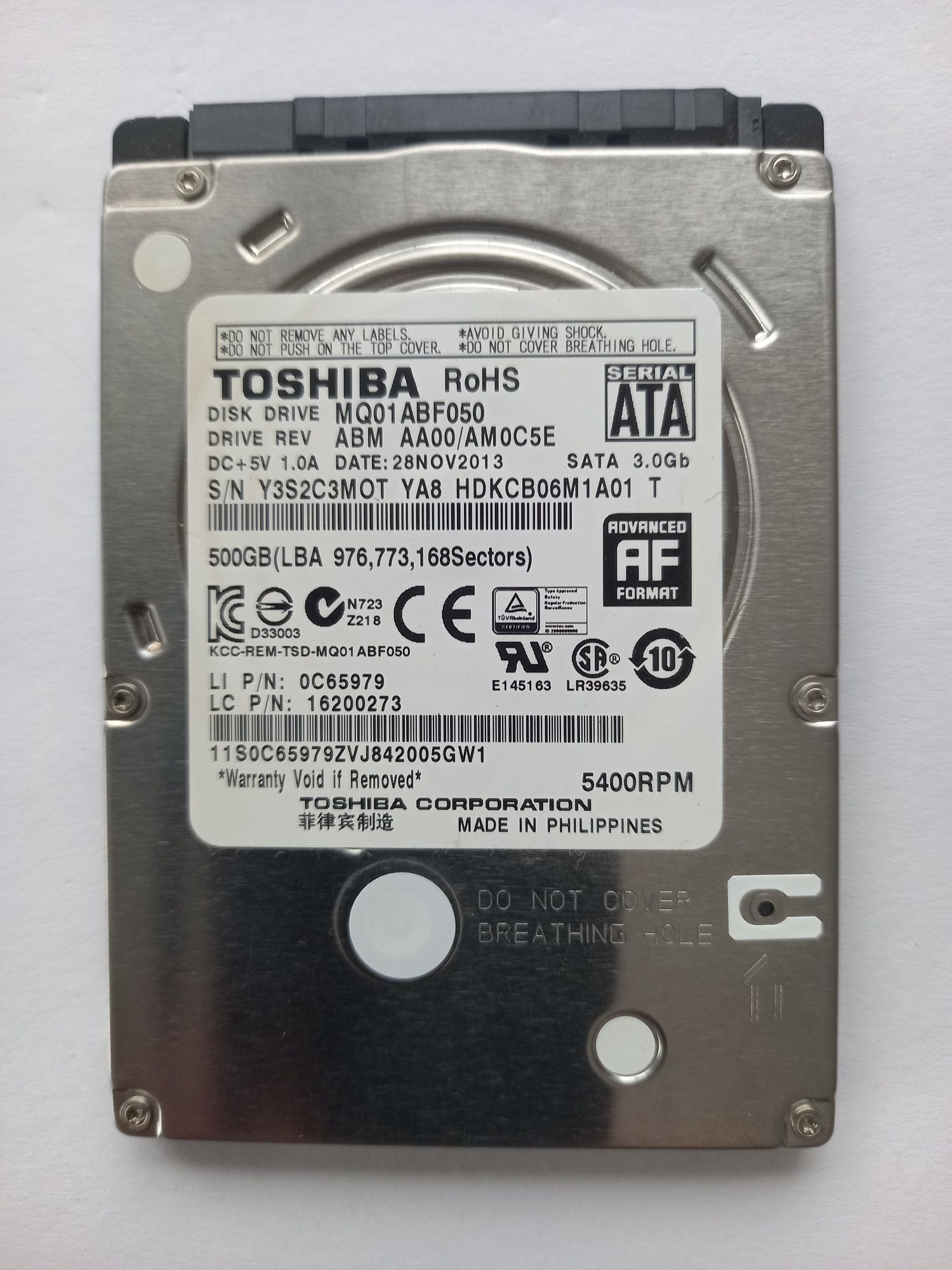 Dysk 500GB TOSHIBA WQ1ABF050 SATA 2,5"