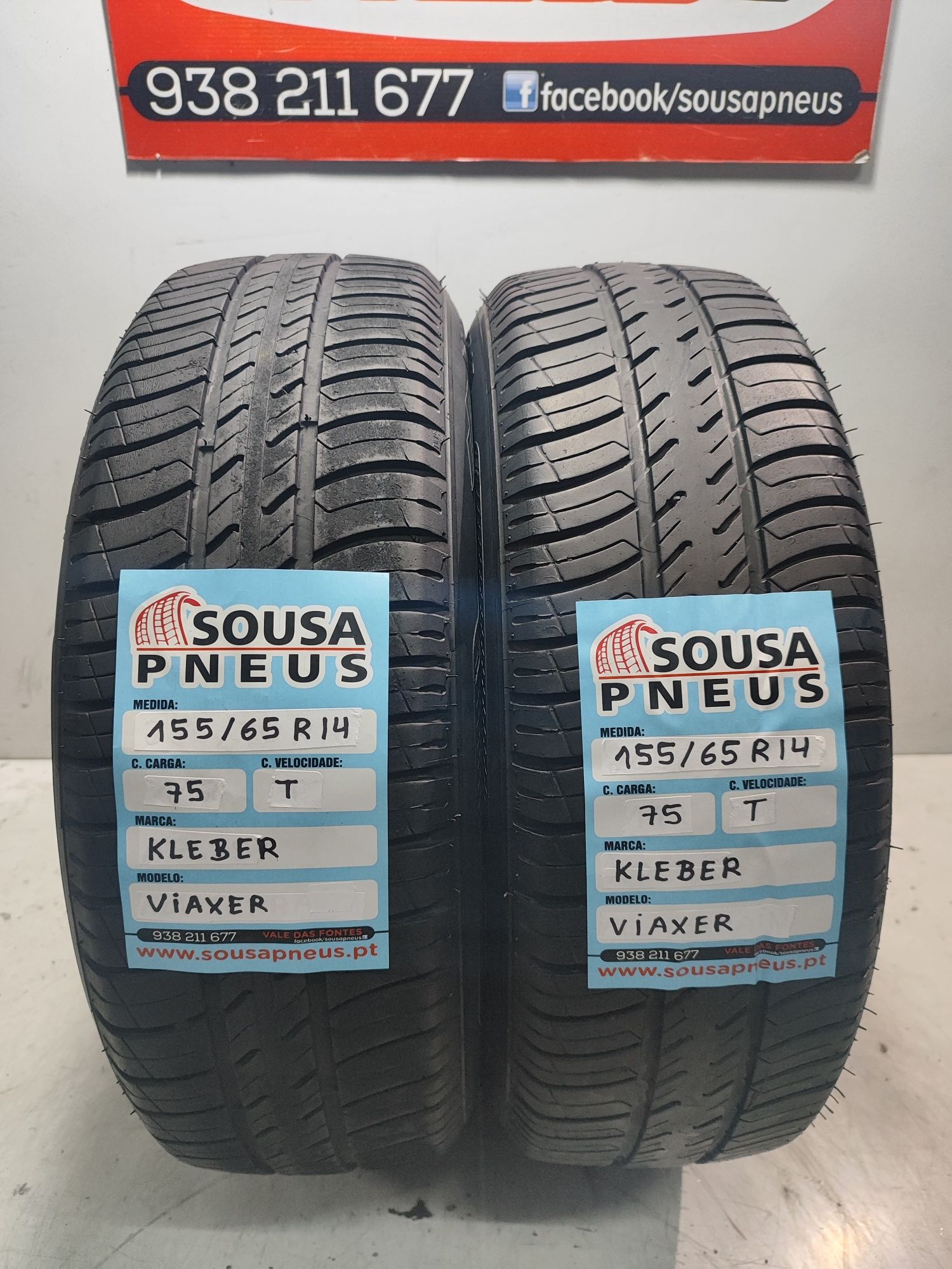 2 Pneus semi novos kleber 155/65R14 Oferta dos Portes