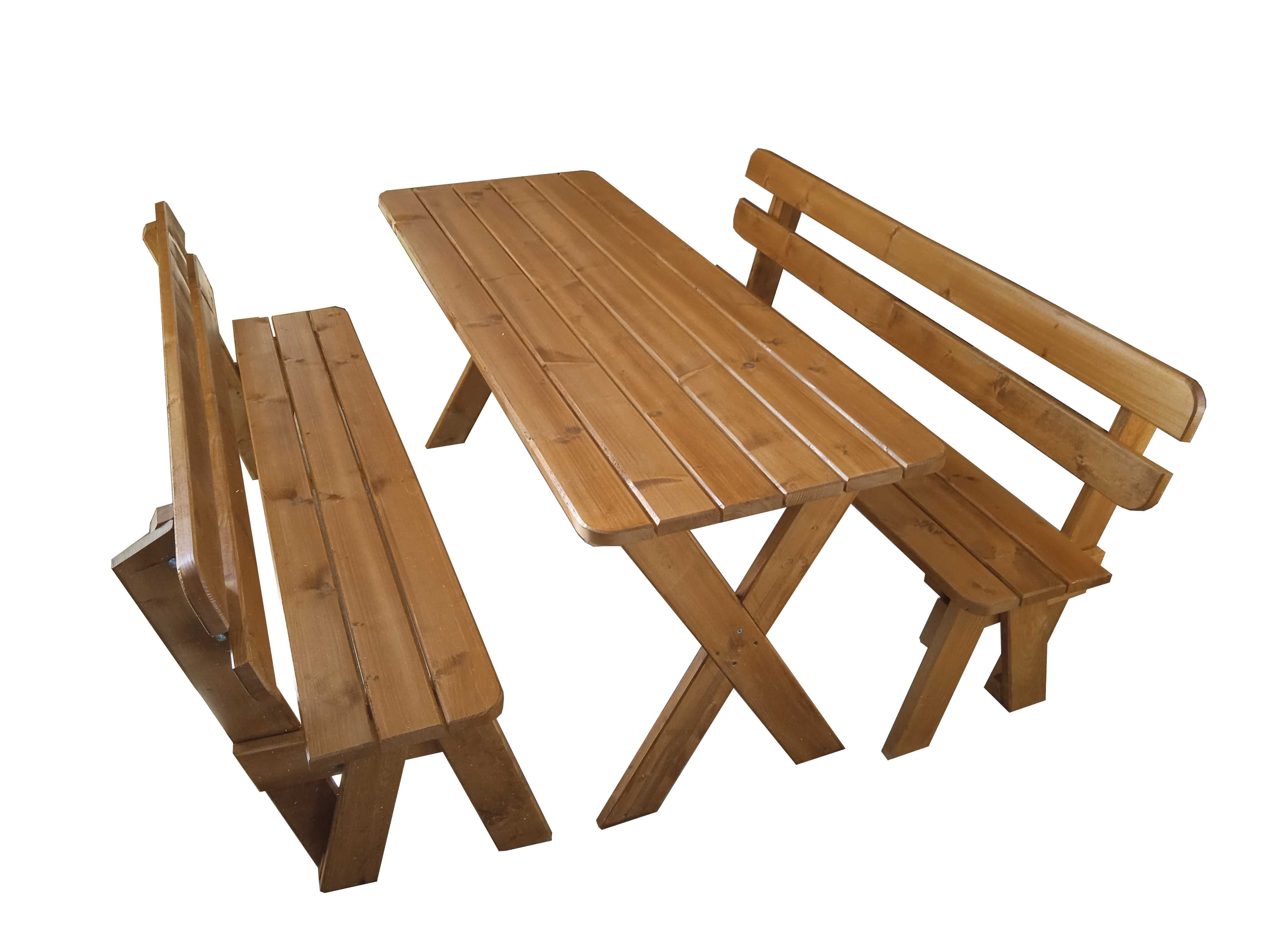 Meble ogrodowe komplet zestaw ogrodowy stół i dwie ławki