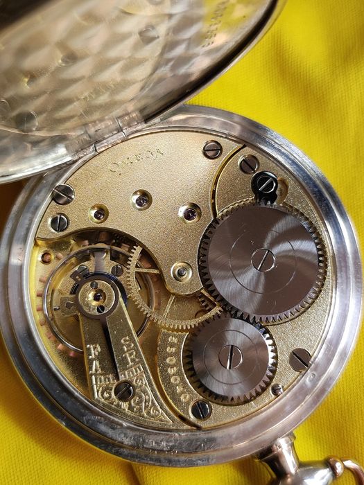 Impecável Relógio de bolso Omega Caixa Prata