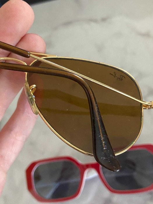 Óculos de Sol Rayban Aviador e Guess Vermelho e Branco