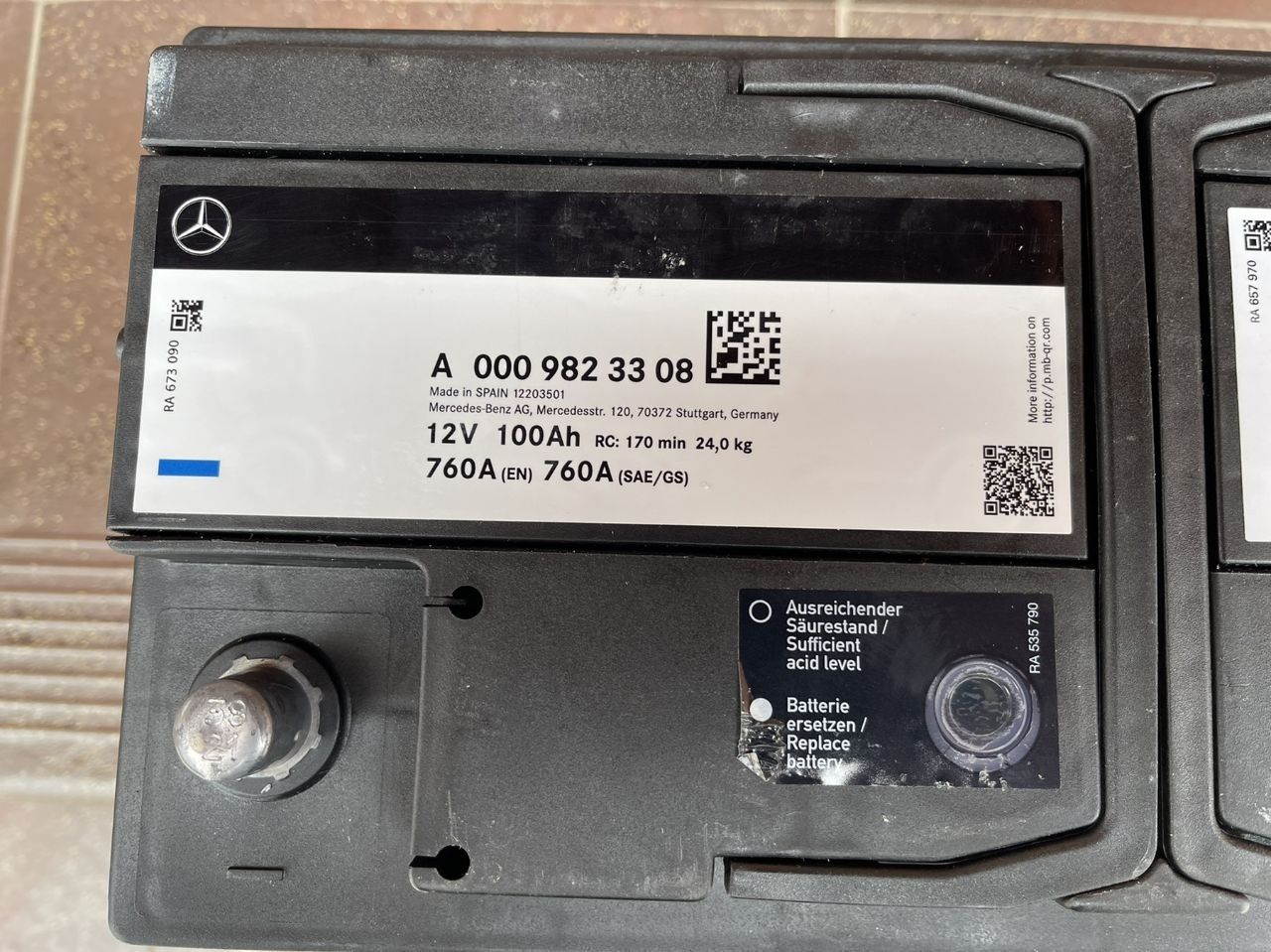 Аккумулятор MERCEDES-BENZ 100Ah 760A Оригінал