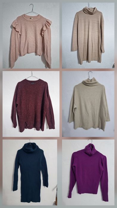 Sweter damski zestaw swetrów paka ubrań sukienka sweterkowa