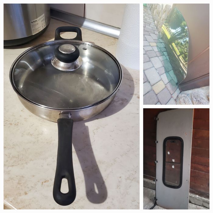 Нікелірована сковородка Стекло та Перегородка