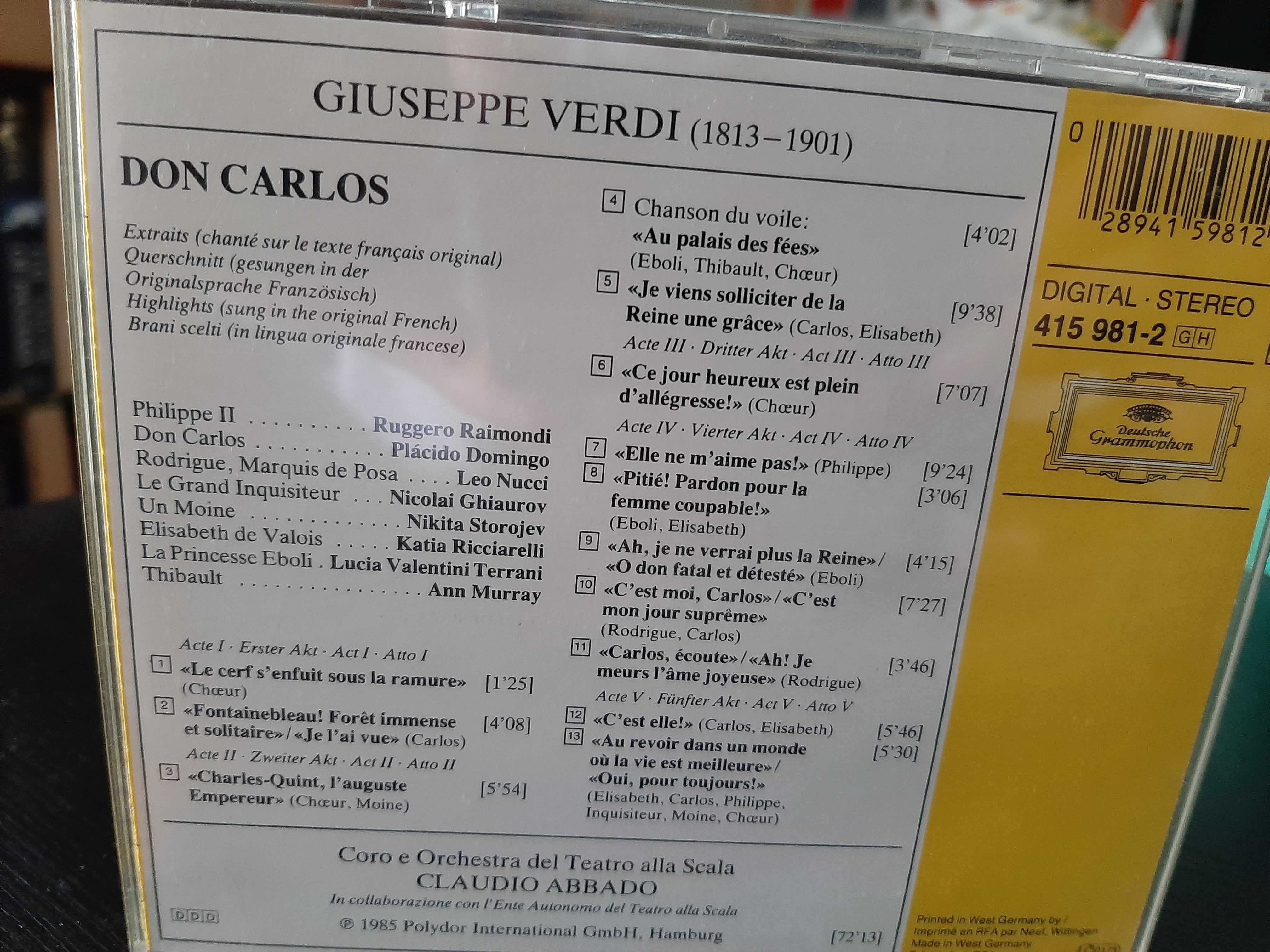 Verdi - Don Carlos - Placido Domingo - Abbado - Alla Scala - Excertos