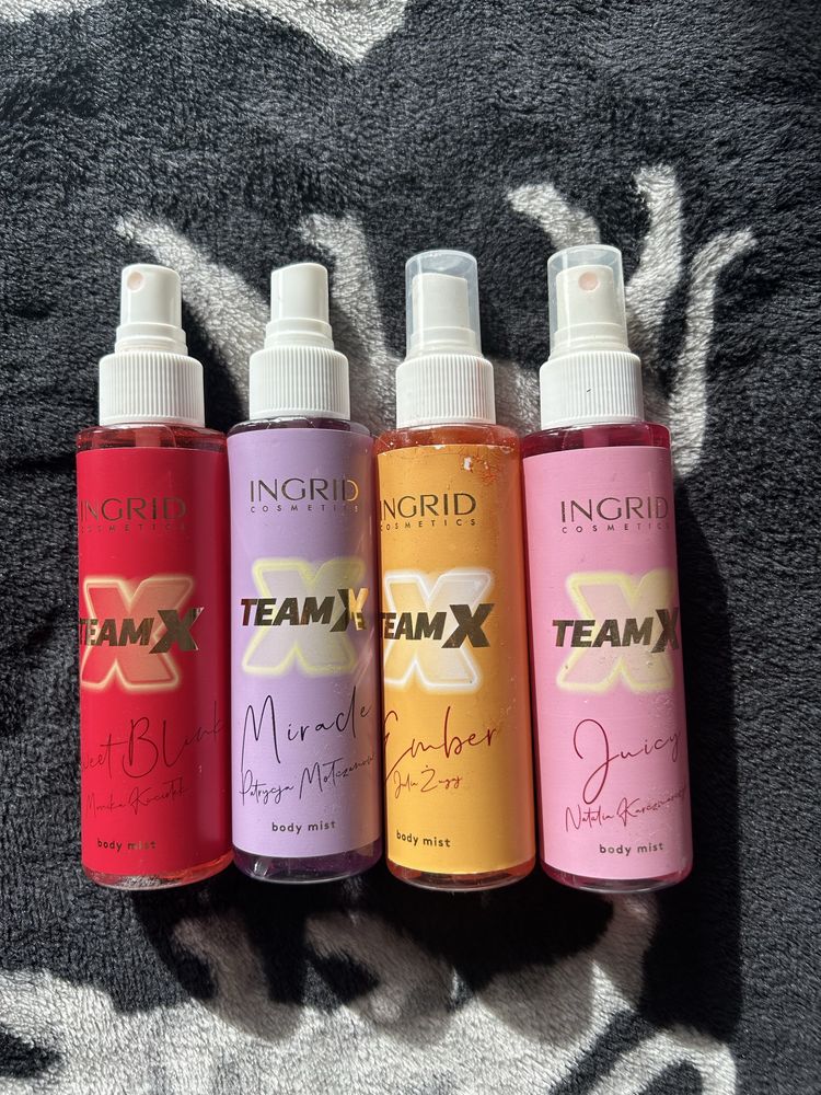 Team X mgielki zapachowe 4 szt perfumetki 4 szt razem 8 szt