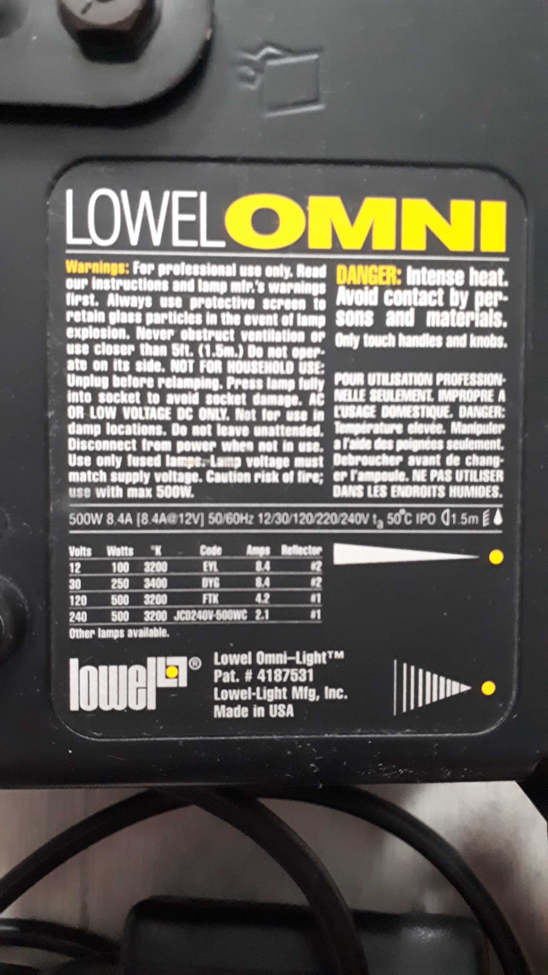 Професійний освітлювальний прилад Lowel Omni Light (Made in USA)
