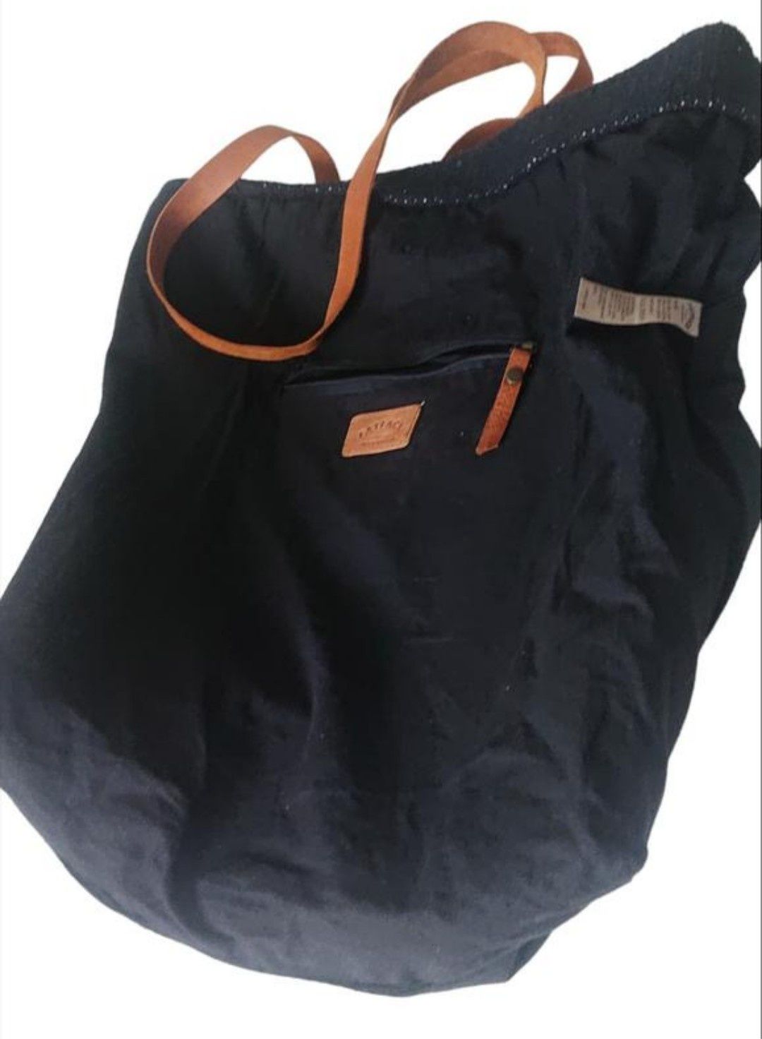 Большая вместительная винтажная сумка этническая гобелен ручки кожаные