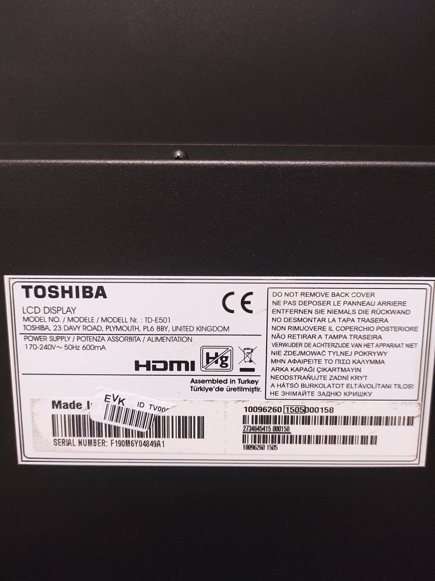 Monitor, TV 50" Toshiba TD-E501, 1920x1080pxIPS/PLS
