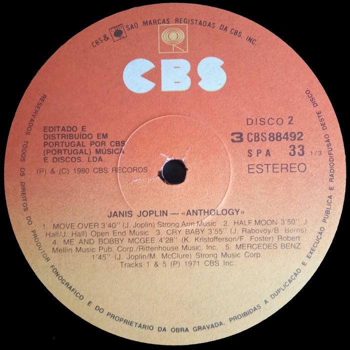 Janis Joplin	- - - - -	Anthology	- - - - -	2 X LP