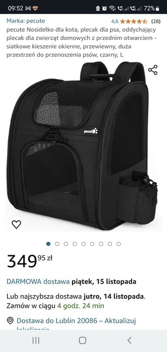 Pecute plecak XL dla psa