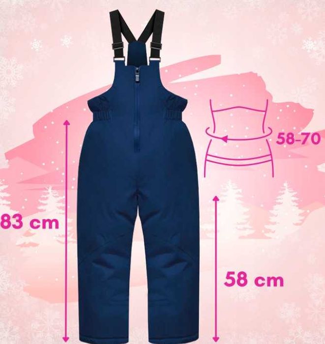 Kombinezon Narciarski Dziewczęcy 134 Zimowy Komplet Nieprzemakalny