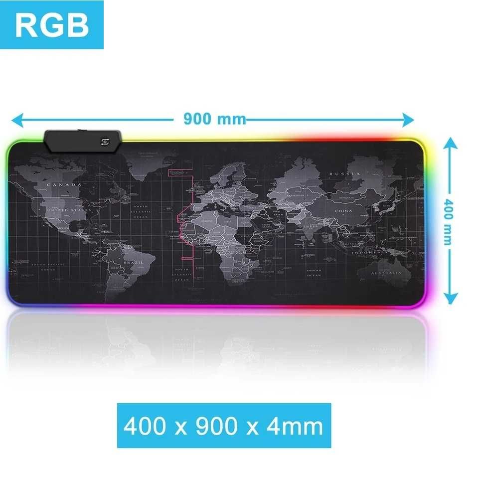 RGB коврик для мыши | Игровая поверхность для мышки с подсветкой | USB