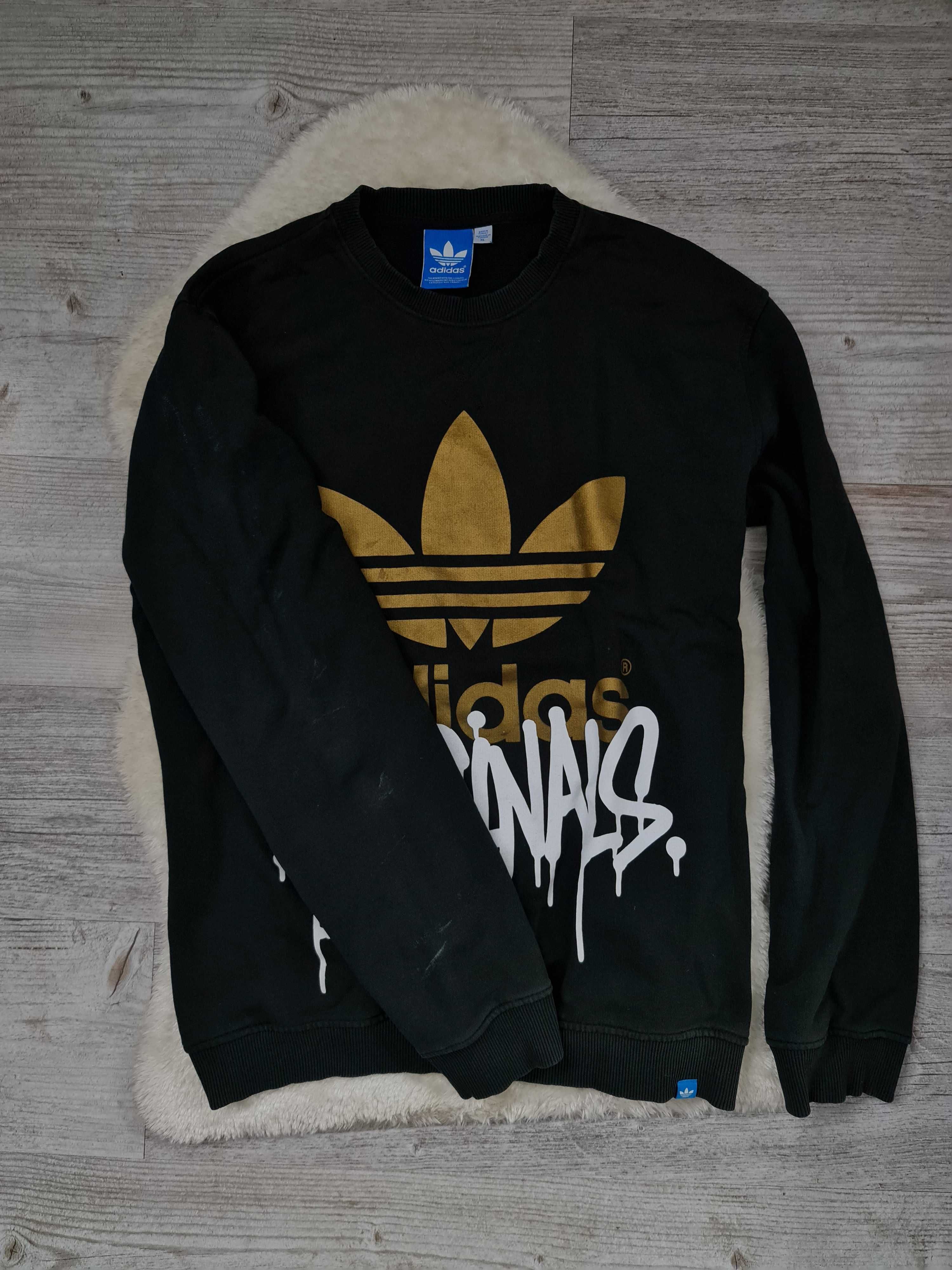 Bluza Adidas Czarna Rozmiar XL crewneck Vintage Duże Logo Oryginalna