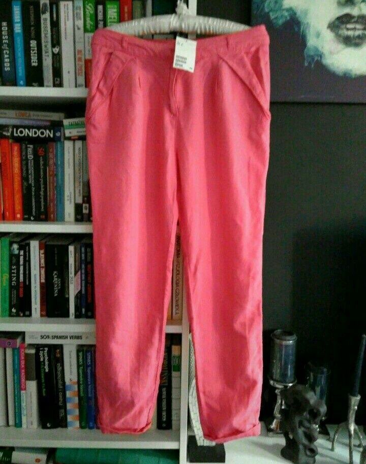 H&M spodnie lniane chinos S , z metką