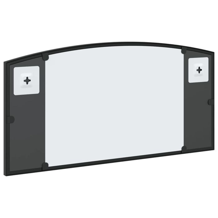 Vidaxl Lustro Ścienne, Czarne, 60X30 Cm, Zakończone Łukiem, Żelazo