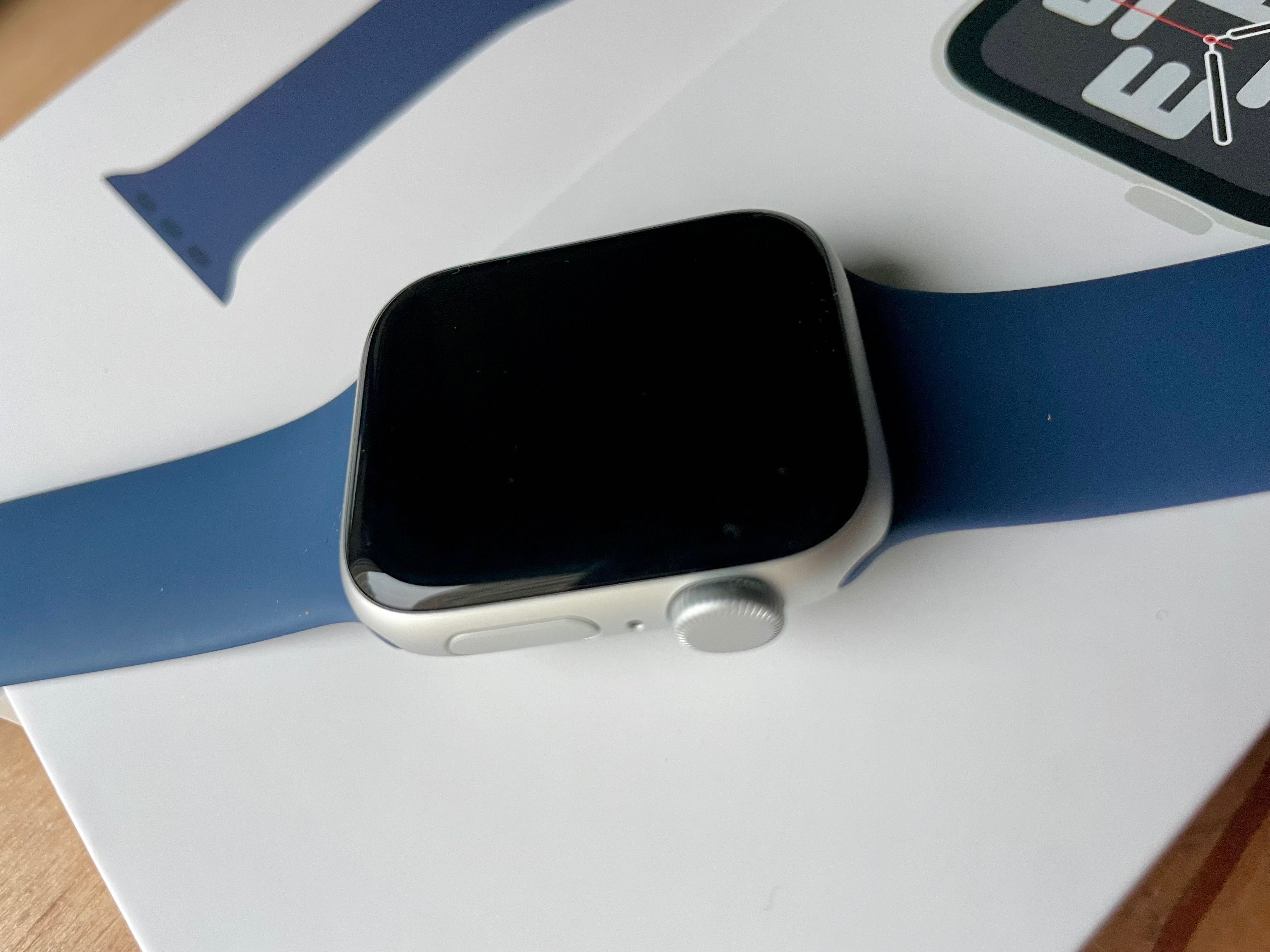 Apple Watch SE 2 40/Silver Aluminum Al Denim Sport Band M/L GPS NOWY