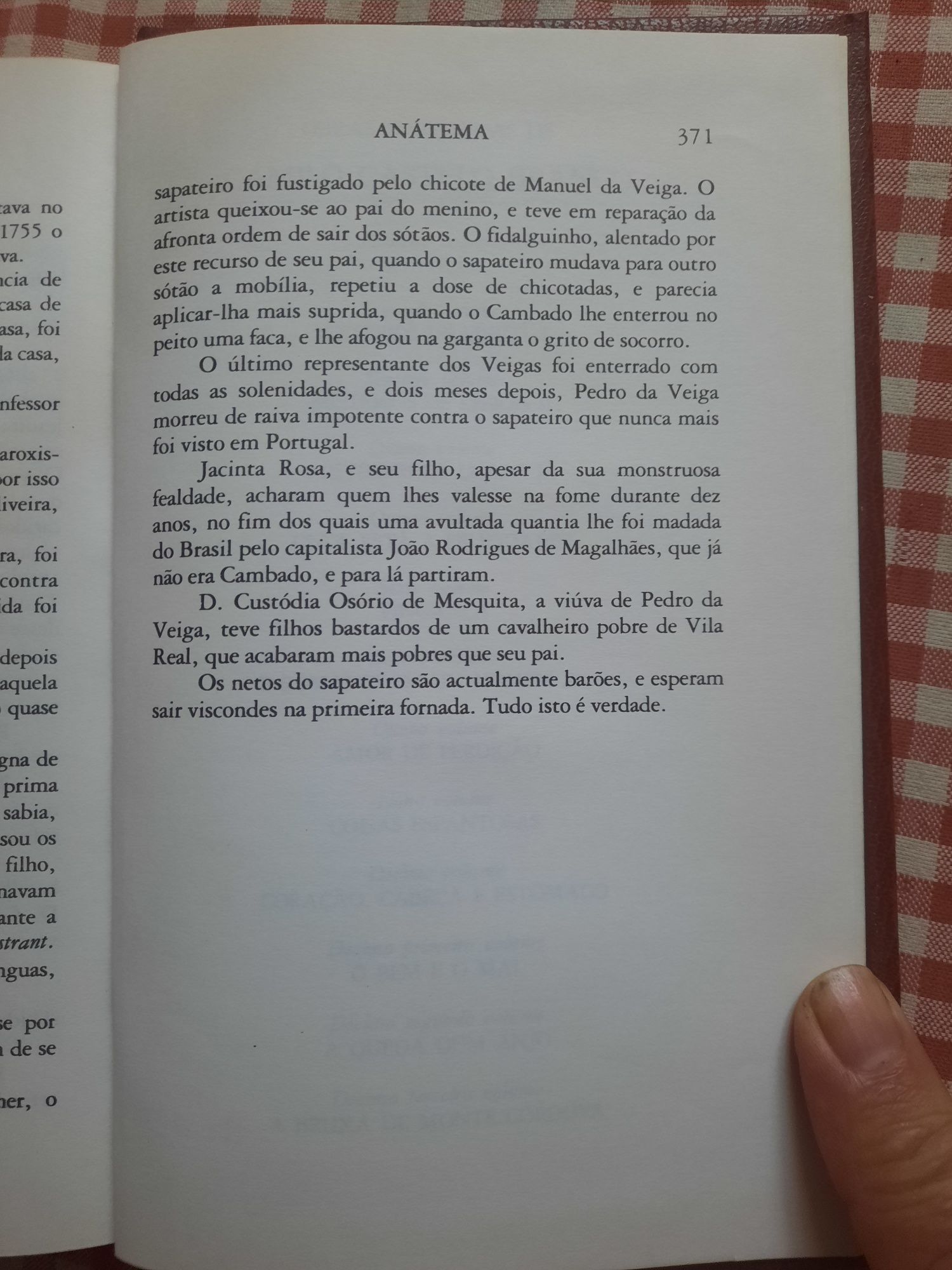 Anátema de Camilo Castelo Branco