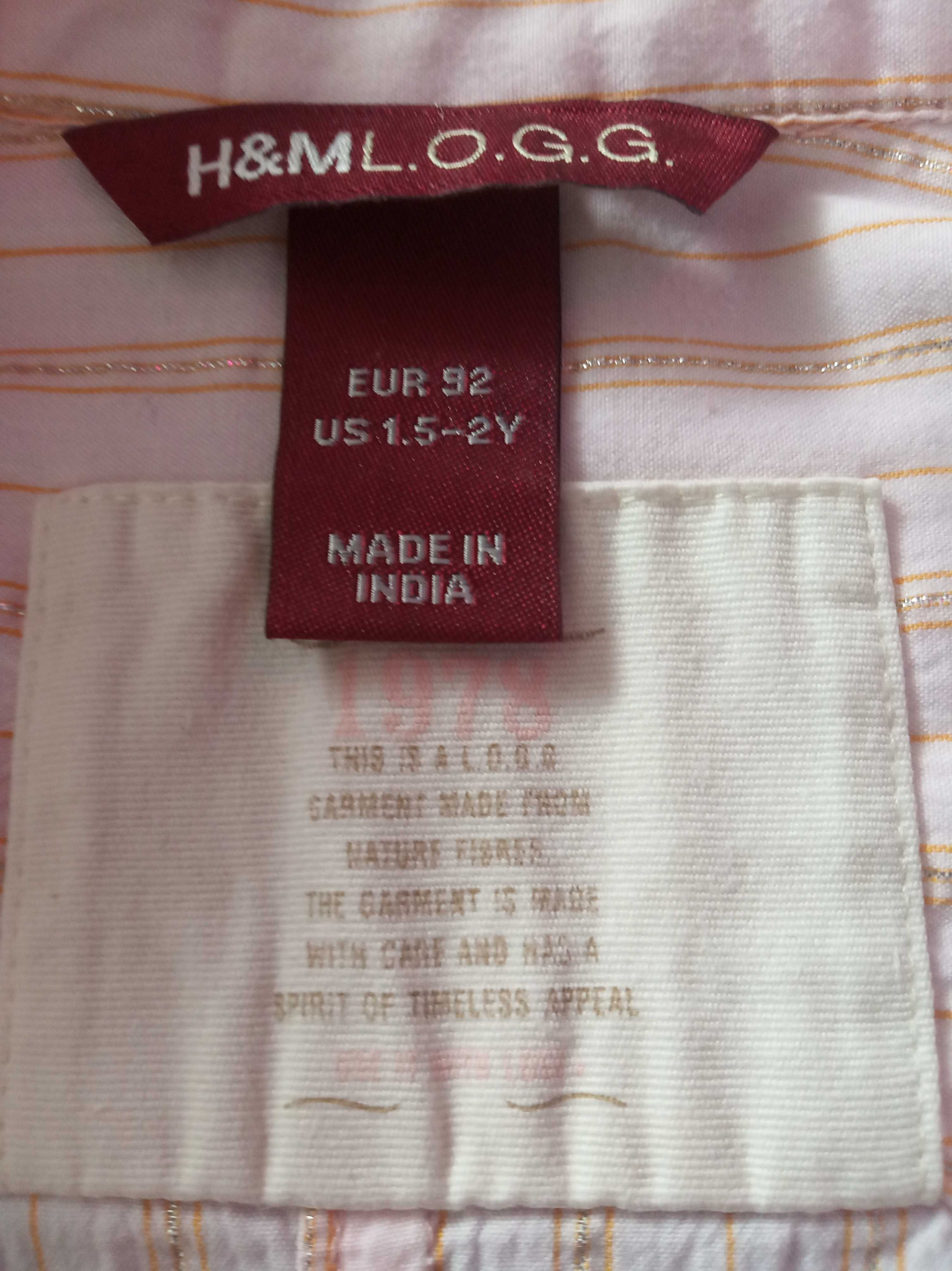 Koszula z długim rękawem H&M rozm. 92