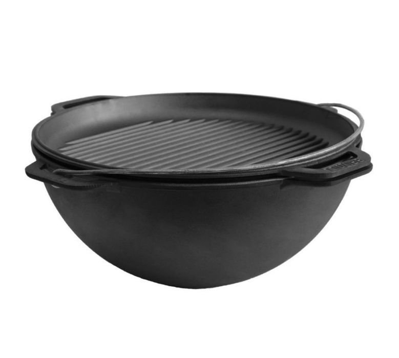 Узбецький казан / казан wok/ казан з кришкою сковородою / brizoll 6-12