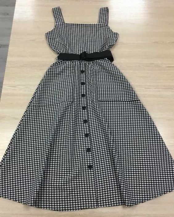 Сарафан в гусячу лапку