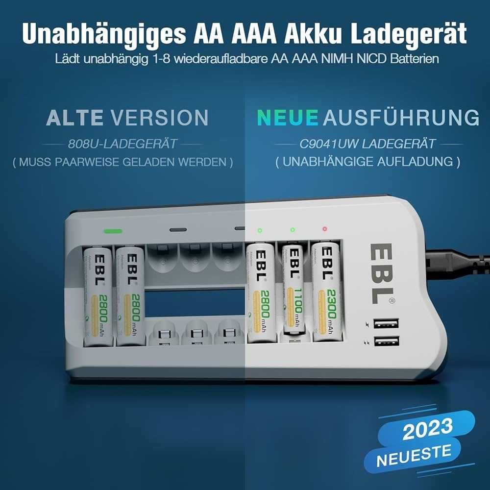 Ładowarka EBL Smart 8 Bay do akumulatorów AA AAA +8 akumulatorów
