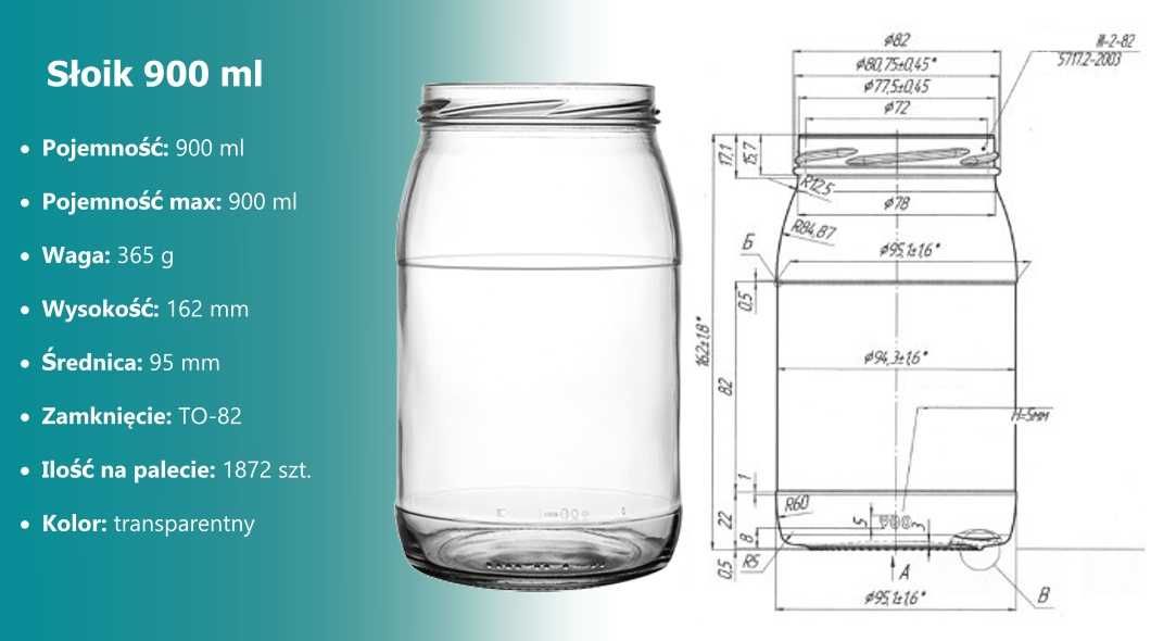 Słoiki szklane 900 ml z dostawą w cenie