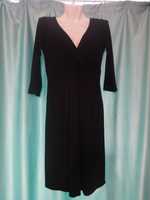 Красивое вискозное чёрное платье для беременных миди 44 46 S M