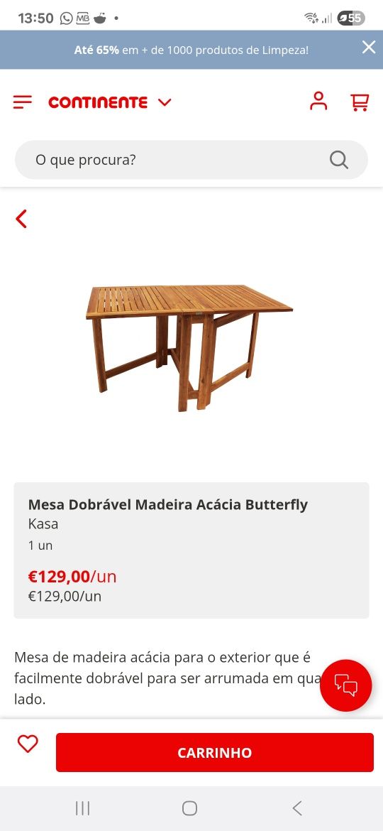 Mesa de Exterior em Acácia Kasa