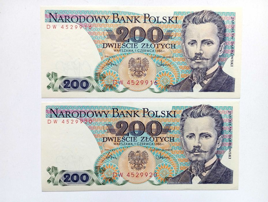 200 zł  1986   - DW -  st. 1 UNC