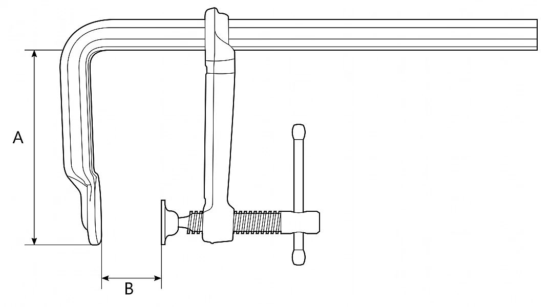 Ścisk Stolarski, Spawalniczy, Śrubowy Kuty Typ F 400X120 Mm Yt-6413 Ya