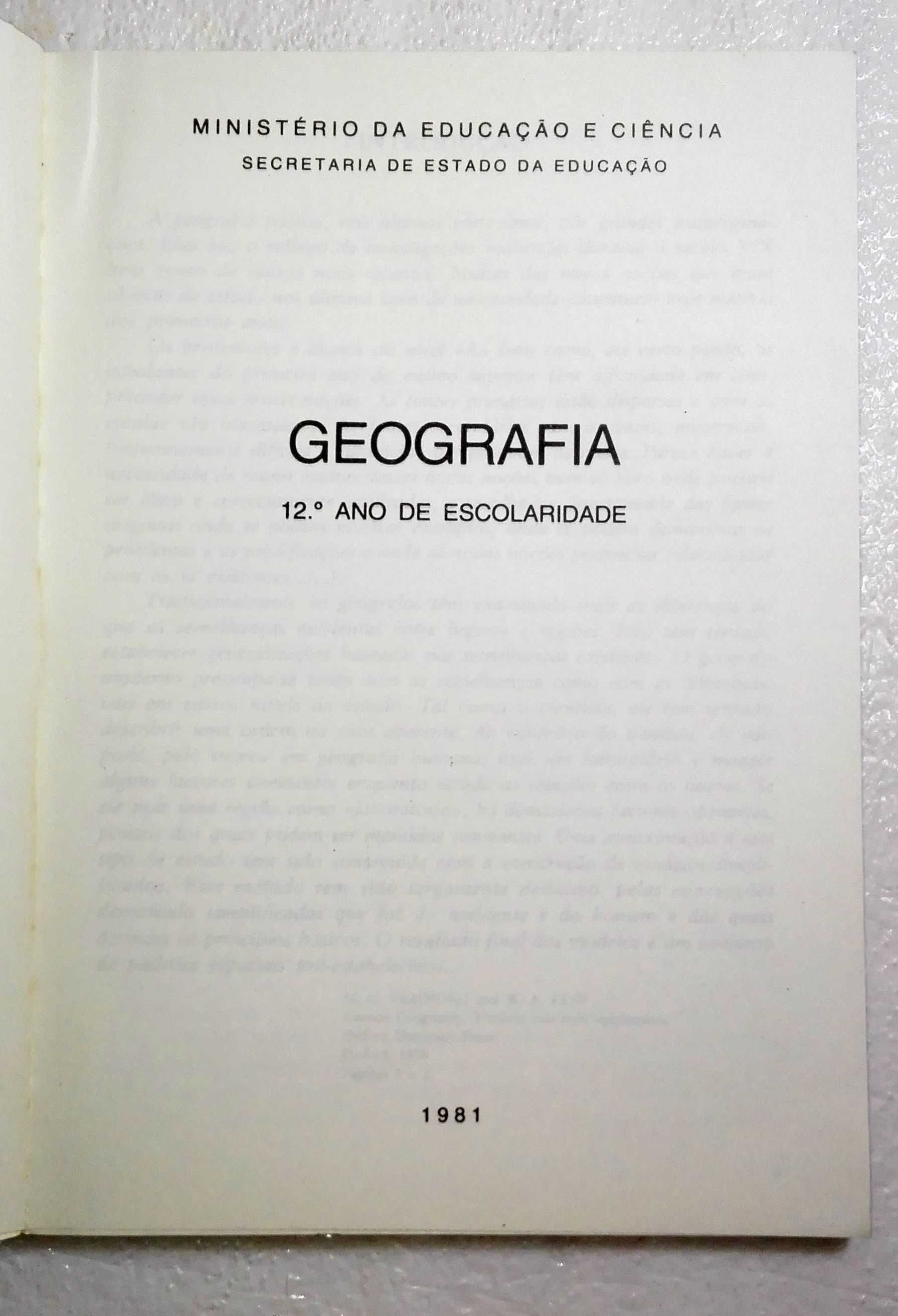 Caderno Geografia 1ª Volume - 12º ano