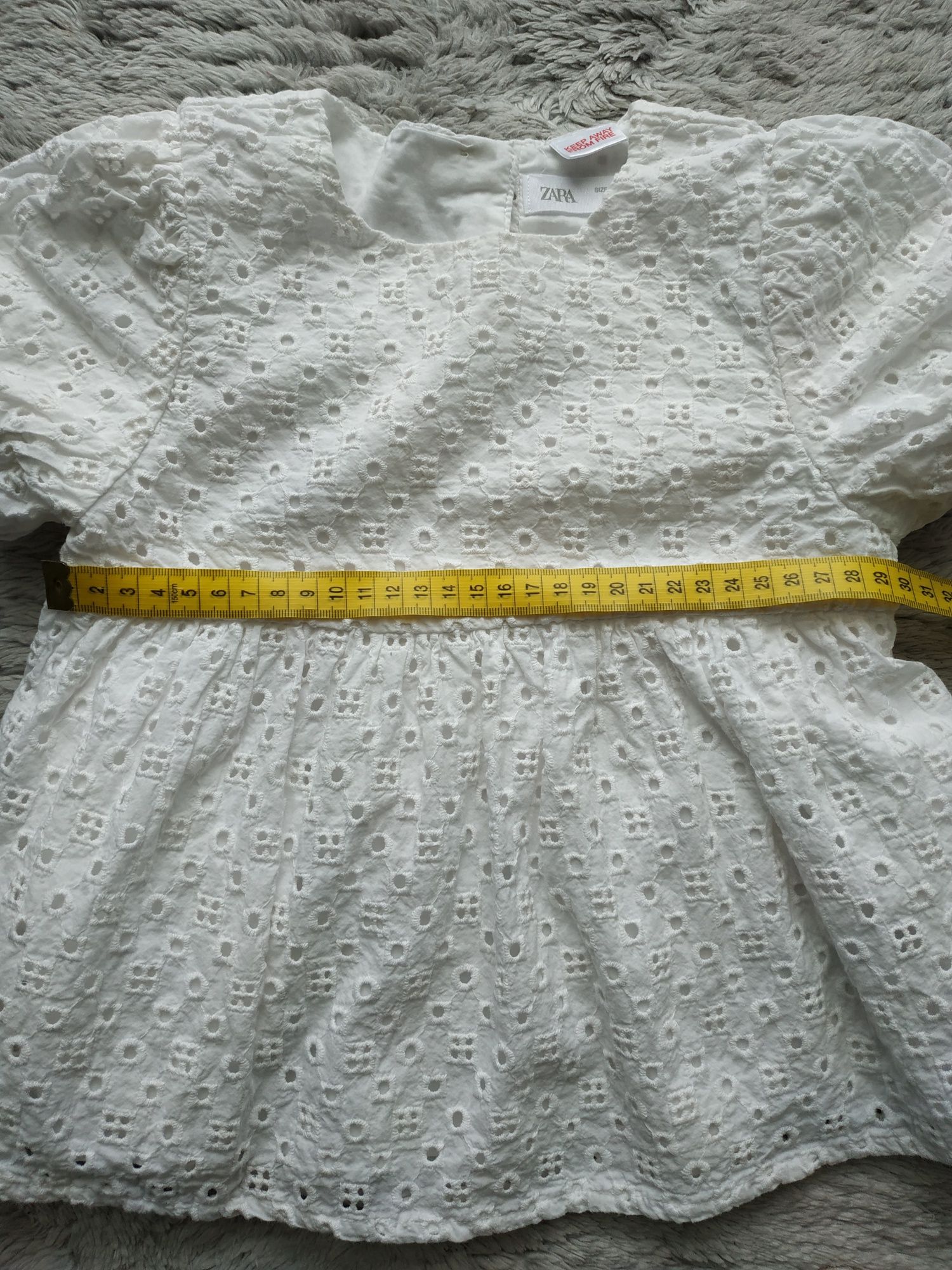 Biała bluzka/tunika na lato/ażurowa/Zara/r.92/98