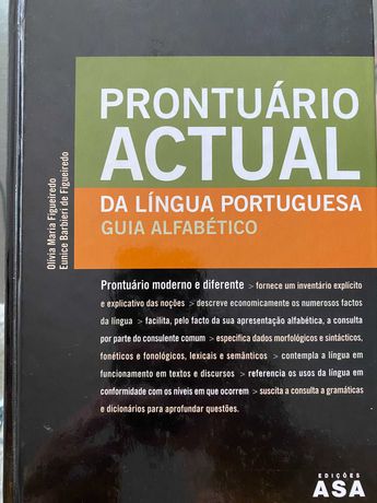 Livro " Prontuário actual da lingua portuguesa"