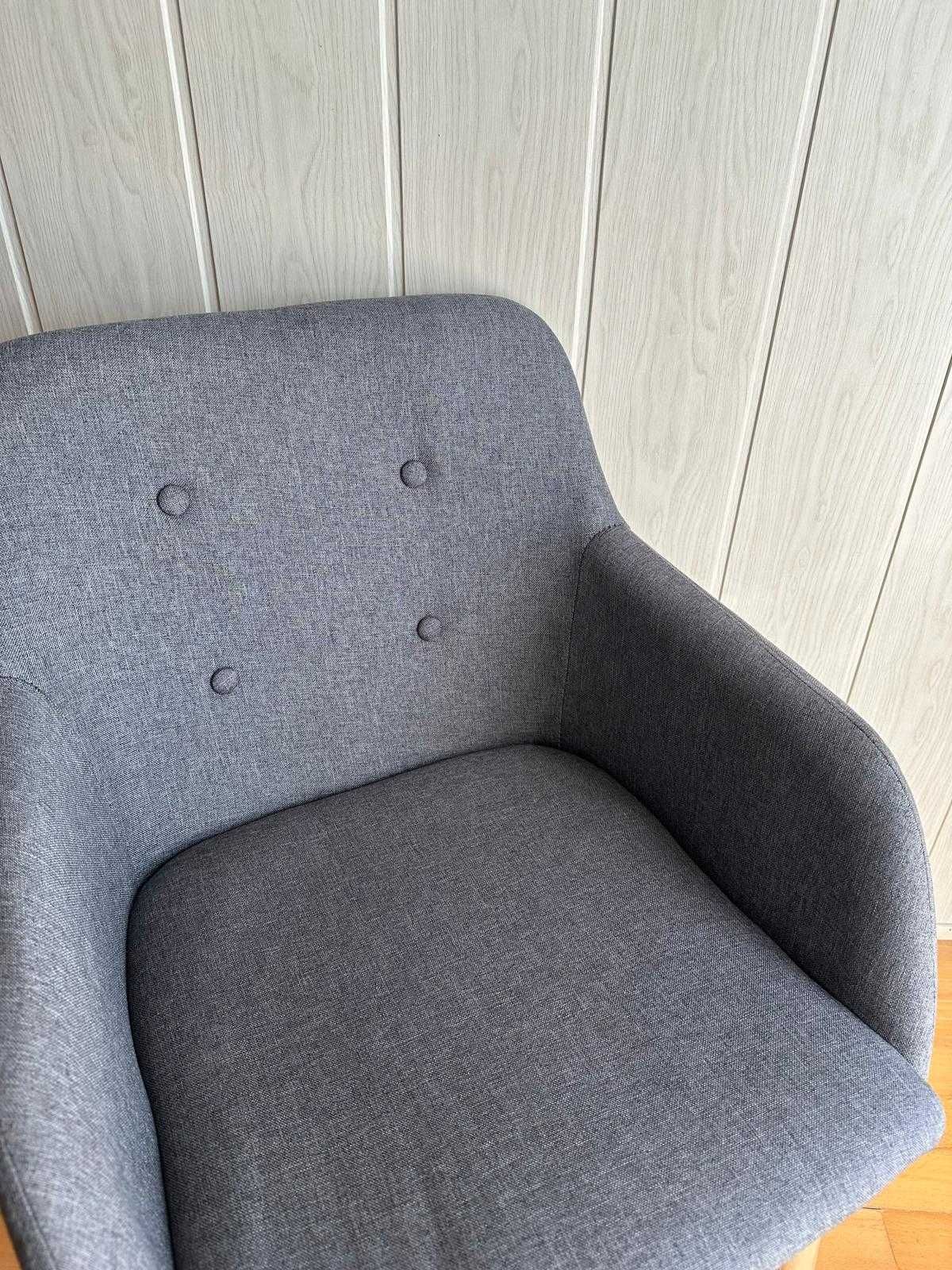 Krzesło tapicerowane w stylu skandynawskim szare biurowe