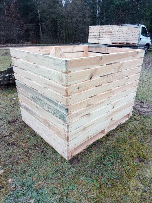 Skrzyniopalety 150x120x115 mocne solidne na skosach i grubych legarach
