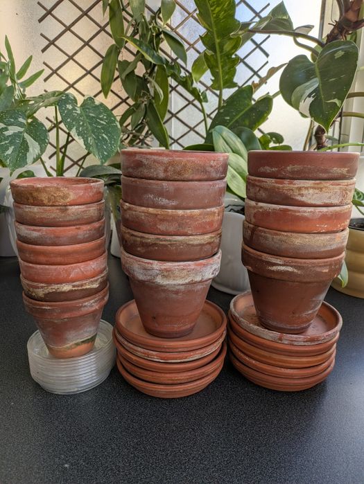 Conjunto de vasos de terracota