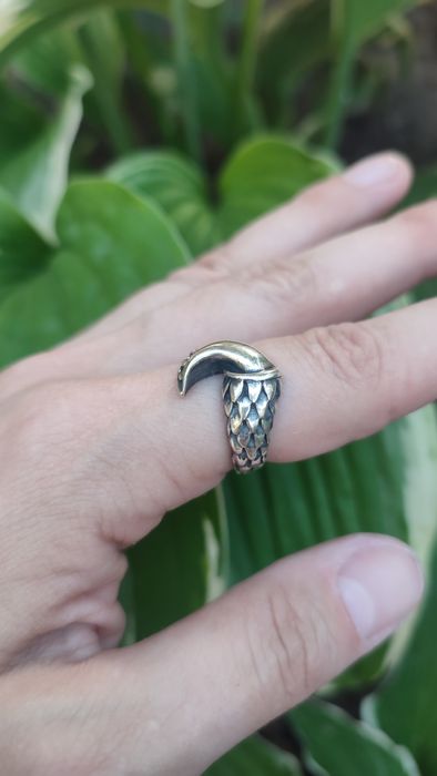 Кольцо серебро коготь дракона 925 проба