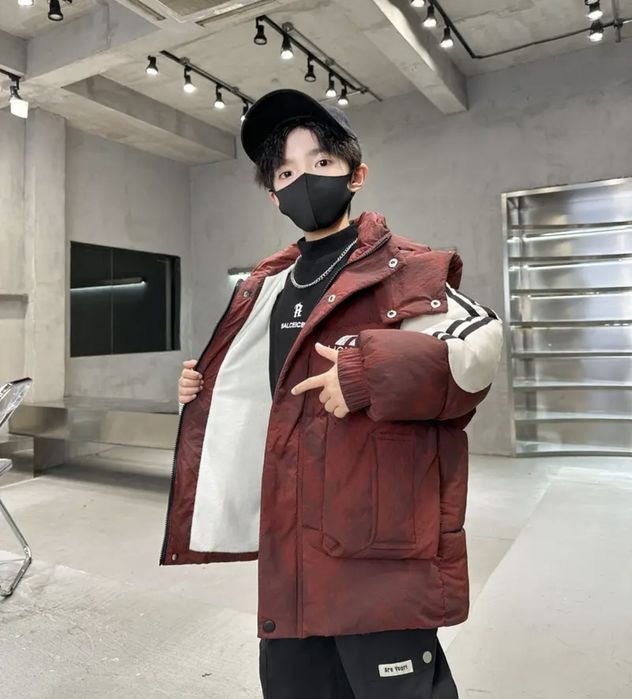 Зимова куртка пуховик на хлопчика р.152-158 зимняя куртка пуховик